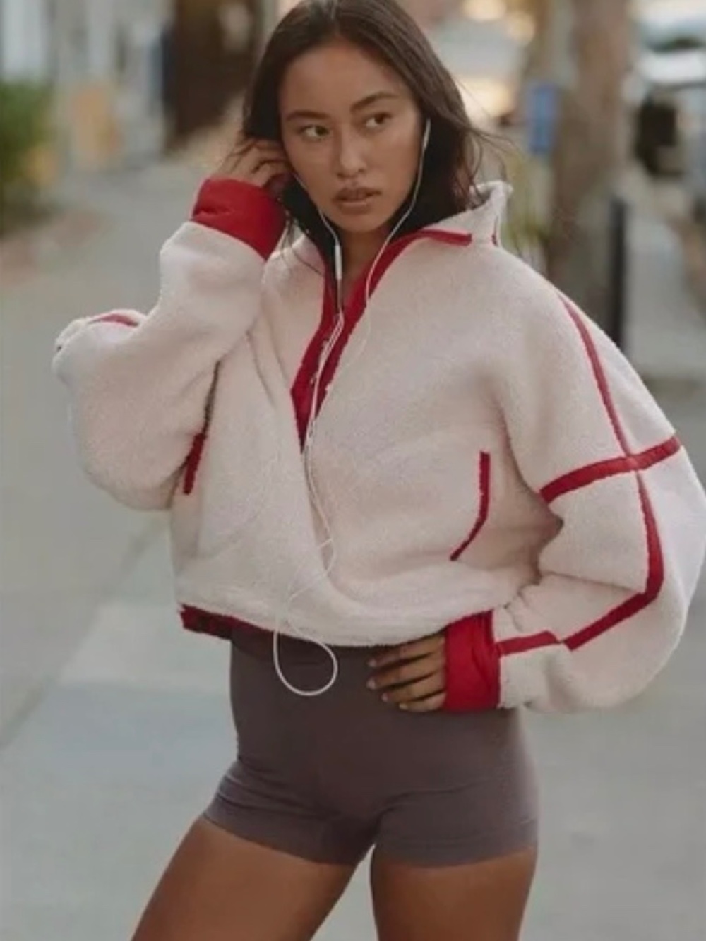 Baby pink Free People Movement Mountain High Half Zip